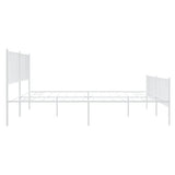 Metal Bed Frame without Mattress with Footboard White 200x200cm 350956