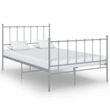Bed Frame without Mattress Grey Metal 120x200 cm 324954