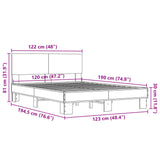 Bed Frame without Mattress Grey Sonoma 120x190 cm Small Double 3280205