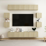 10 Piece TV Cabinet Set Sonoma Oak Engineered Wood 3078962