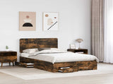 Bed Frame with Drawer Smoked Oak 120 x 190 cm Engineered Wood 3412814