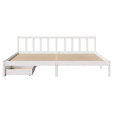 Bed Frame without Mattress White 180x200 cm Super King Solid Wood Pine 3301482