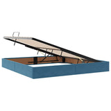Storage Bed with Mattress Dark Blue 200 x 200 cm Velvet 3370122