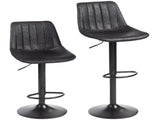 Set of 2 Leathaire Tub Bar Stools - Black T3398P423550