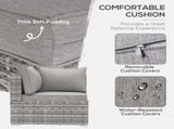 Outdoor PE Rattan Corner Sofa, Garden Wicker Furniture Single Sofa Chair w/ Cushions, Light Grey T3398P325339