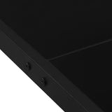 Garden Table 130x130x72 cm Black Steel and Glass 313099