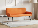 2 Seater Sofa with Metal Legs 2-Seater Orange Corduroy Fabric 42051049
