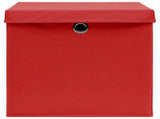 Storage Boxes with Covers 10 pcs 28x28x28 cm Red 325222