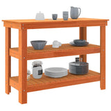 Work Bench Wax brown 110.5 x 50 x 80 cm Solid pine wood 865377