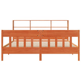 Bed Frame without Mattress Wax Brown 180x200 cm Super King Solid Wood Pine 3323214