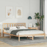 Bed Frame with Headboard Brown 150 x 200 cm Solid Pine Wood 872227