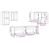 TV Cabinets 6 pcs White Solid Wood Pine 3100240