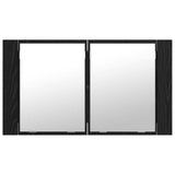 Bathroom Mirror Cabinet with Shelf Black Oak 80 x 12 x 45 cm 886228