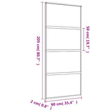 Sliding Door Gold 90x205 cm Clear ESG Glass and Aluminium 155179