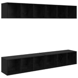 TV Cabinet Set 4 pcs Black Oak 37 x 37 x 107 cm Engineered Wood 3393535