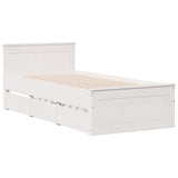 Bookcase Bed without Mattress White 75x190 cm Small Single Solid Wood Pine 3308946