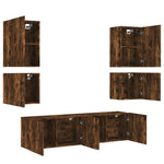 ZNTS 6 Piece TV Wall Units Smoked Oak Engineered Wood 3216475