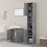 3 Piece Bathroom Furniture Set Grey Sonoma Engineered Wood 3152717