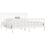 Bed Frame without Mattress White Solid Wood Pine 200x200 cm 3107049