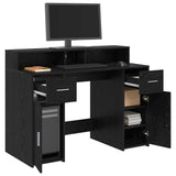 Desk with Drawer Black oak 120 x 55 x 91 cm Engineered wood 3365609