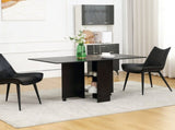 Foldable Dining Table, Extendable Drop Leaf Table with 2-tier Shelves, Small Dinner Table with T3398P344830