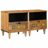 Bedside Cabinet 2 pcs Natural 40 x 33 x 46 cm Solid Mango Wood 4018267