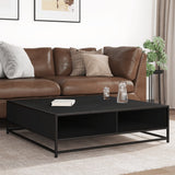 Coffee Table Black 100x100x30 cm Engineered Wood and Metal 848774