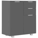 Sideboard High Gloss Grey 71x35x80 cm Engineered Wood 283717