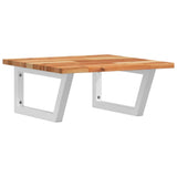Basin Shelf Wall Mounted Steel and Solid Wood Acacia 3302770