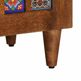 Bathroom Furniture Set with Shelf 3 pcs Walnut Solid Mango Wood 3310091