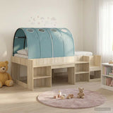 Bed Frame with Tunnel 3 pcs Sonoma Oak and Light Blue 3423624