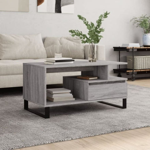 ZNTS Coffee Table Grey Sonoma 90x49x45 cm Engineered Wood 831034