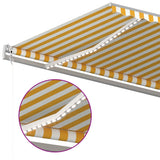 ZNTS Manual Retractable Awning with LED 6x3.5 m Yellow and White 3070083