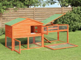 Rabbit Hutch Brown 185.5x60.5x109.5 cm Solid Wood Pine 172276