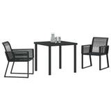 Garden Dining Set 3 pcs Black Powder-Coated Steel 3379310