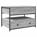 ZNTS Coffee Table Grey Sonoma 70x50x50 cm Engineered Wood and Metal 845384