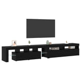 TV Cabinet 2 pcs Black Oak 260 x 37 x 40 cm Engineered Wood 3332506