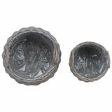 Planter Basket with Storage 2 pcs Grey Lacak Rattan 42020953