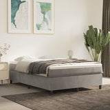 Box Spring Bed Frame Light Grey Double Velvet 3121223