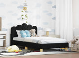 Toddler Bed Frame with Headboard Black 70 x 140 cm Fabric 42011041