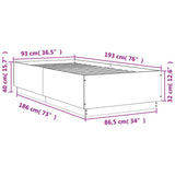 Bed Frame without Mattress Grey Sonoma 90x190 cm Single 3209756