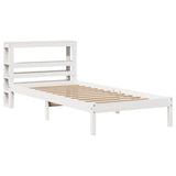 Bed Frame without Mattress White 90x190 cm Single Solid Wood Pine 3305709
