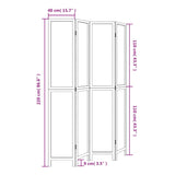 Room Divider 4 Panels White Solid Wood Paulownia 358676