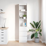 Highboard White 37.5x35x180 cm Engineered Wood 861661