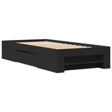 Bed Frame without Mattress Black 90x200 cm Engineered Wood 3295493