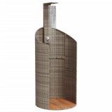 Outdoor Shower Grey 100x100x241.5 cm Poly Rattan and Acacia Wood 368213