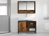 Bathroom Furniture Set with Door 2 pcs Old Wood Engineered Wood 3402554