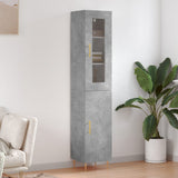 Highboard Concrete Grey 34.5x34x180 cm Engineered Wood 3199165