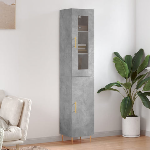 Highboard Concrete Grey 34.5x34x180 cm Engineered Wood 3199165