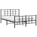 Metal Bed Frame without Mattress with Footboard Black 135x190cm 355578